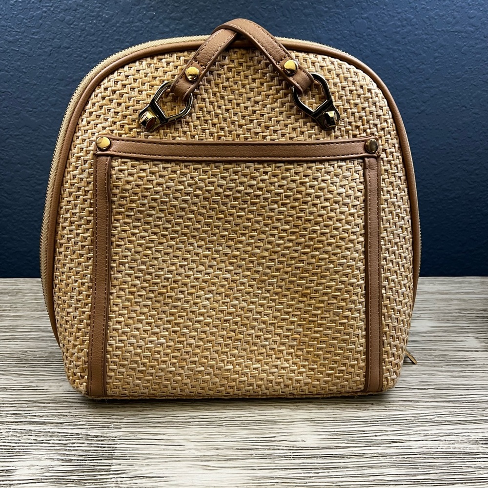 Miztique Tan Woven Backpack